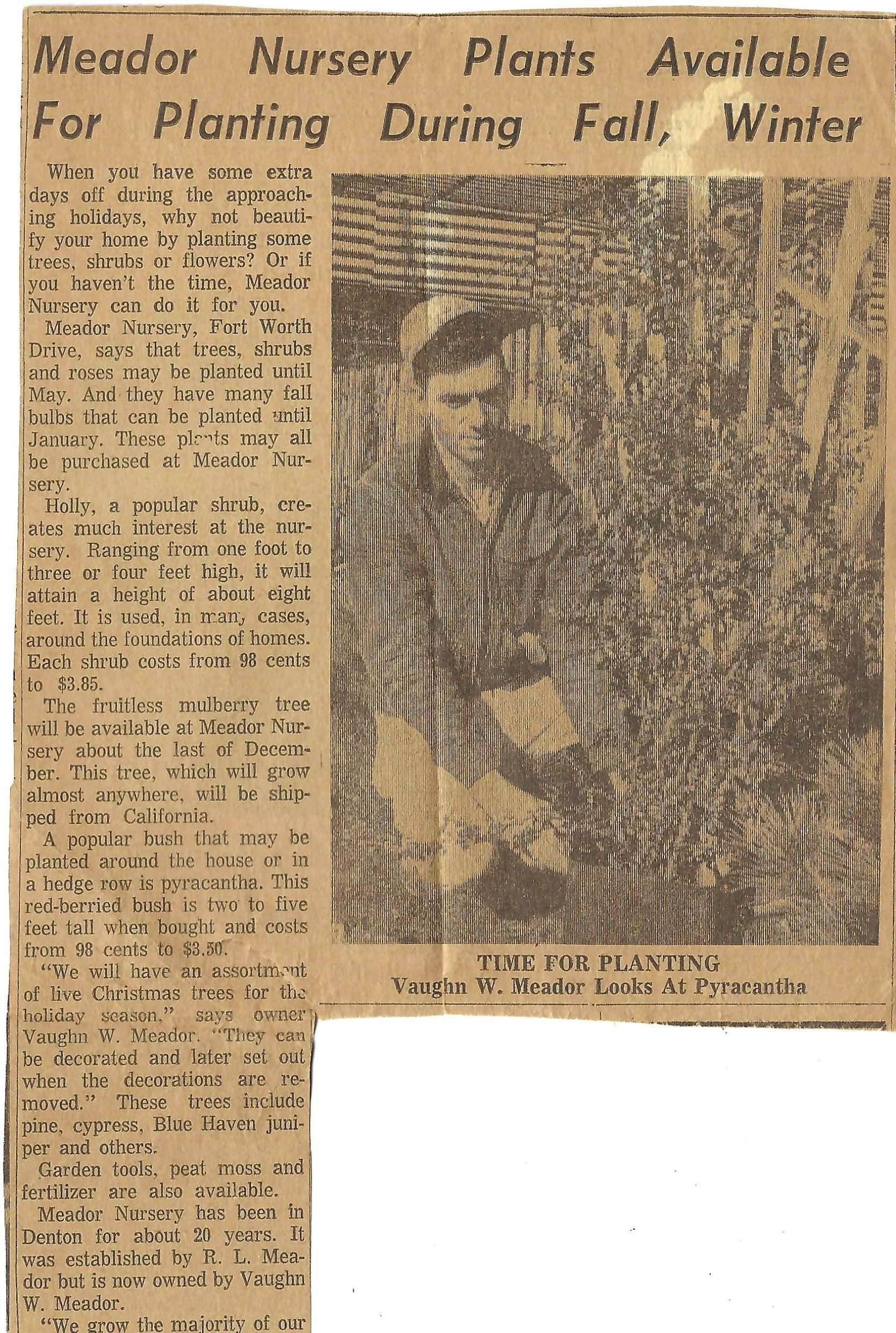 DRC Article on Meador Nursery featuring Vaughn 60s