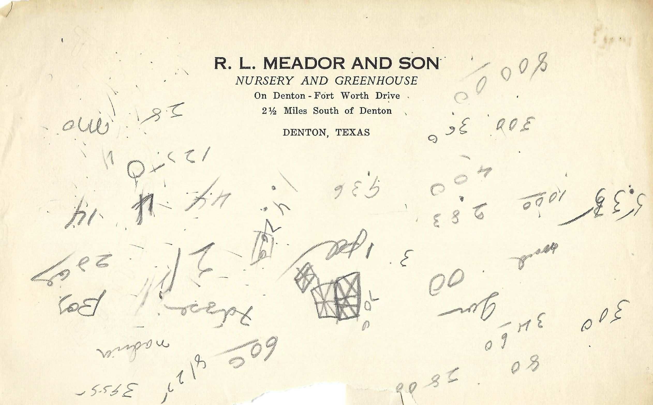 Original Nursery Stationary RL Meador and Son