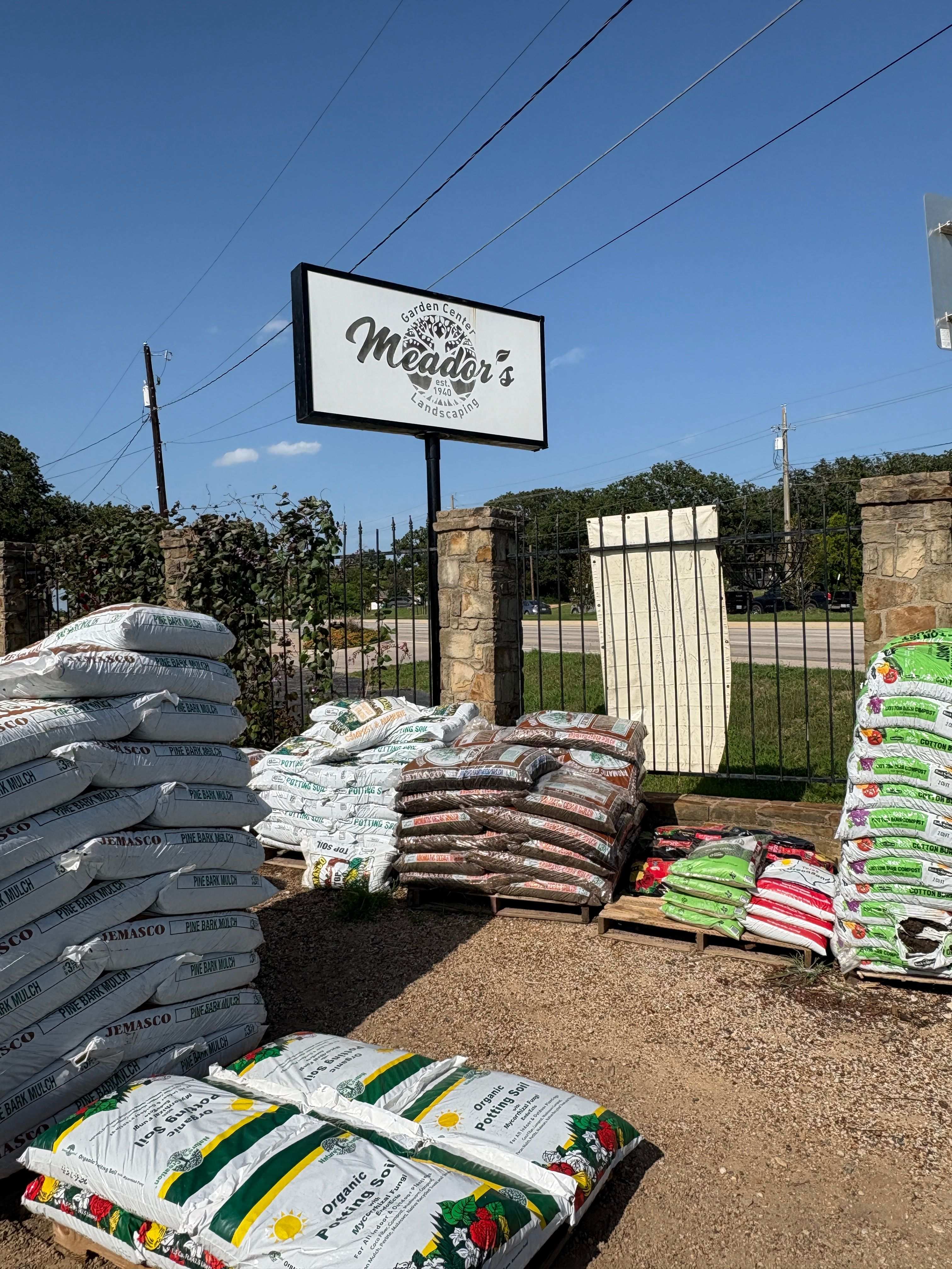 Nursery Front Sign with Bagged Products Tall Shot